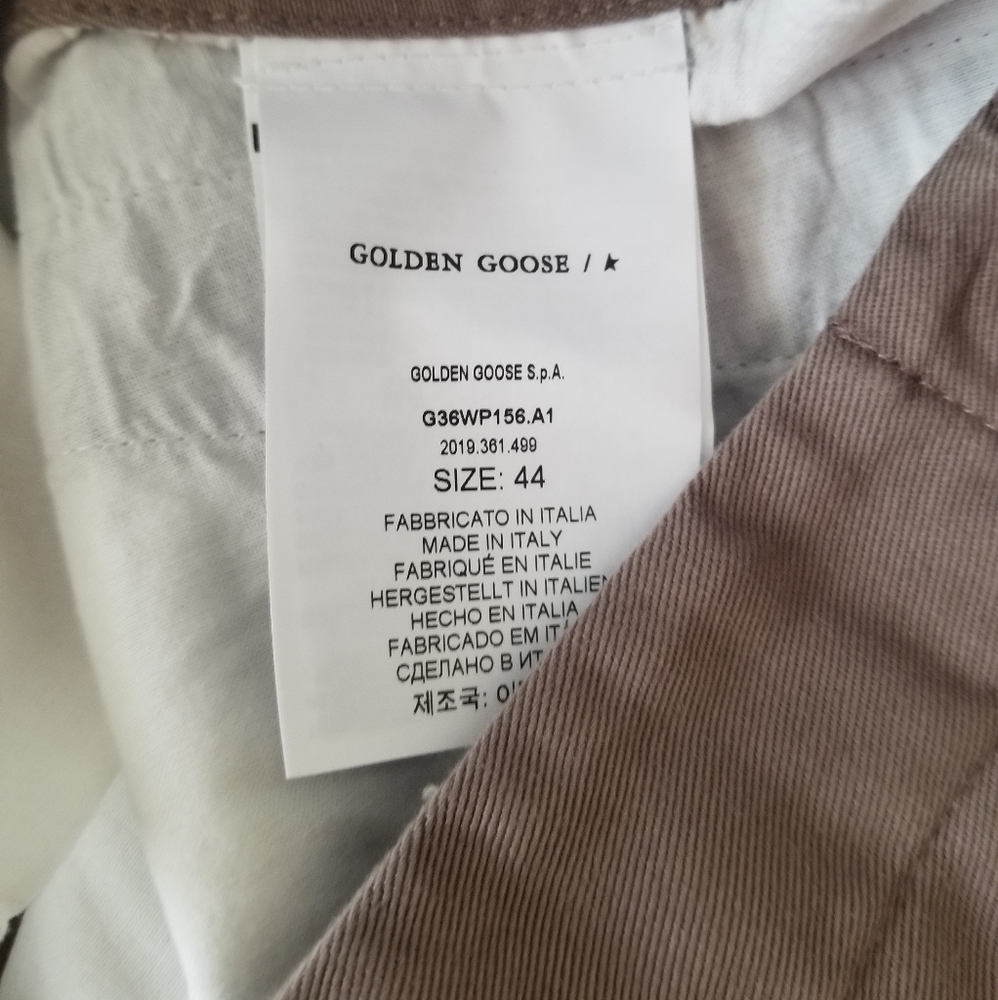 Golden Goose Cropped Chino Pants Size IT 44 Khaki Beige - Picture 10 of 12